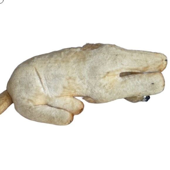 Rare Vintage Straw Stuffed Lion Animal 16" Long plus Tail - Picture 7 of 16